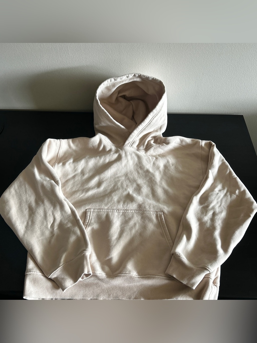 Aritzia Cozy Sweatfleece Perfect Hoodie -- soft almond beige (size x-large)